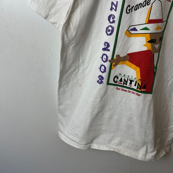 2003 Vintage Y2K Cinco Rancho Mexico T Shirt White Large L Summer Mexican Solid - Picture 7 of 16
